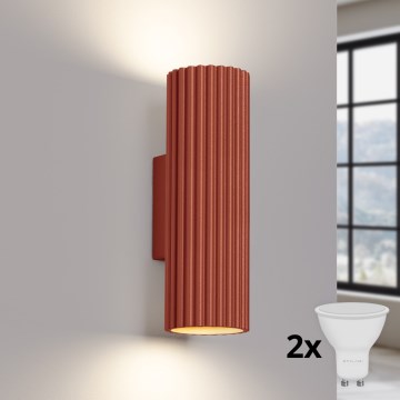 Brilagi - Aplica LED de perete CRESTO, 2x GU10, 10W, 230V, 20 cm, roșie