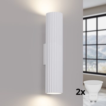 Brilagi - Aplică LED de perete CRESTO 2xGU10/10W/230V 30 cm albă