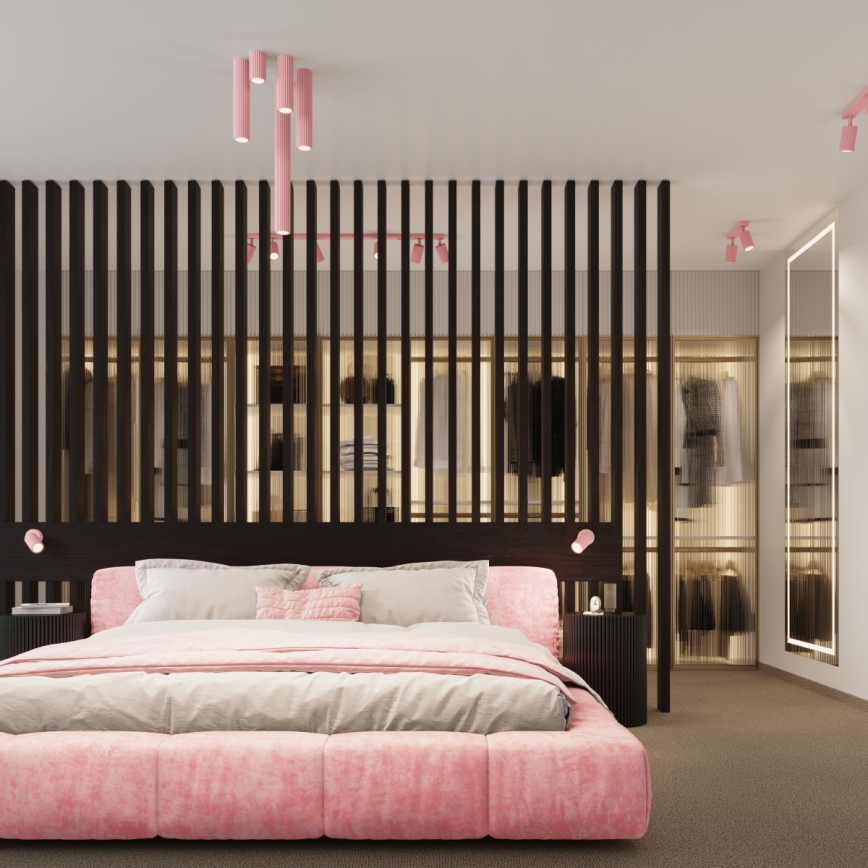 Brilagi - Aplică LED de perete CRESTO 2xGU10/10W/230V 30 cm roz