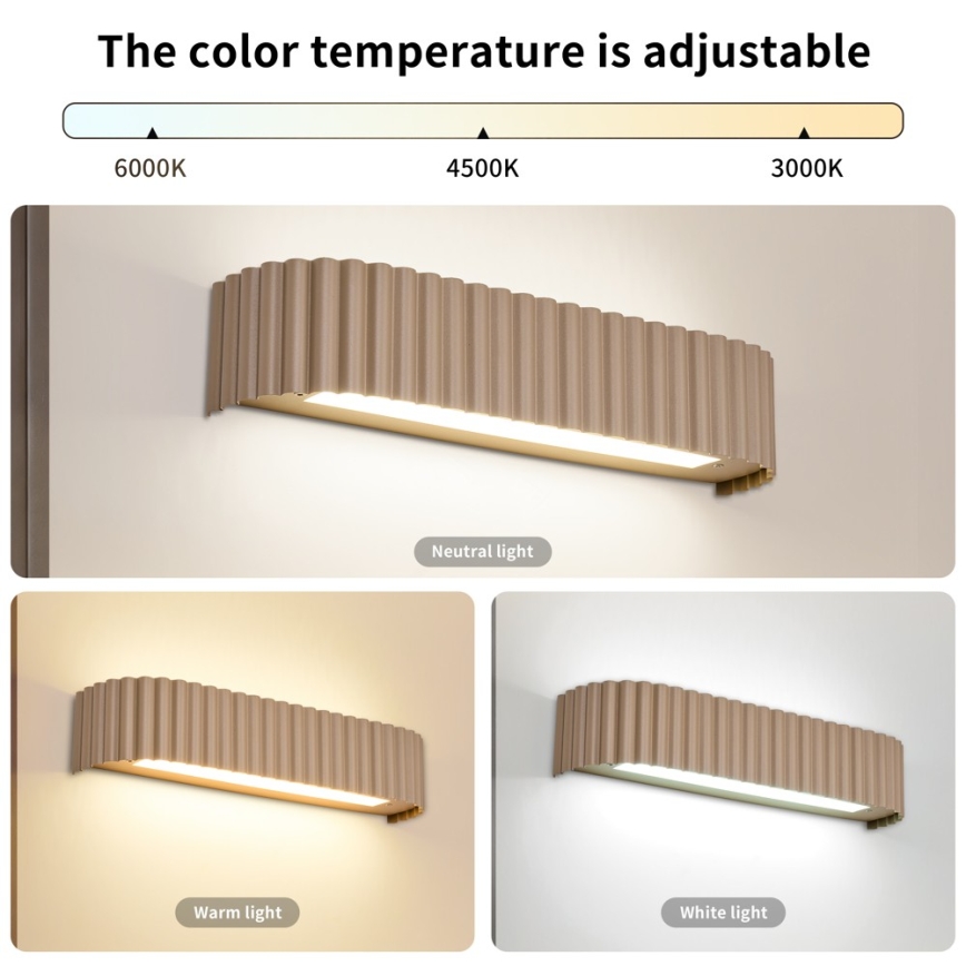 BRILAGI - Aplica de perete LED reglabilă FALCON MODERN LED/14W/230V 3000-6000K 40 cm bej + telecomandă