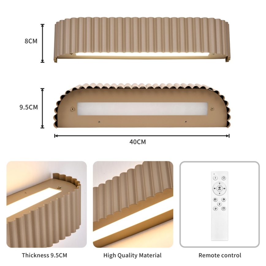 BRILAGI - Aplica de perete LED reglabilă FALCON MODERN LED/14W/230V 3000-6000K 40 cm bej + telecomandă