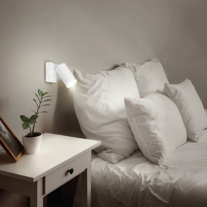 Brilagi - LED RGBW Aplică spot de perete reglabilă cu întrerupător SELE 1xGU10/4,8W/230V 3000K albă + telecomandă