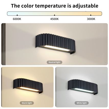 BRILAGI - Aplică de perete LED FALCON MODERN LED/10W/230V 30 cm 3000/4500/6000K neagră