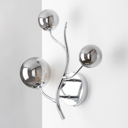 Brilagi - Aplica LED de perete MISTEL 3xG9/3W/230V negru cromat/sticlă fumurie