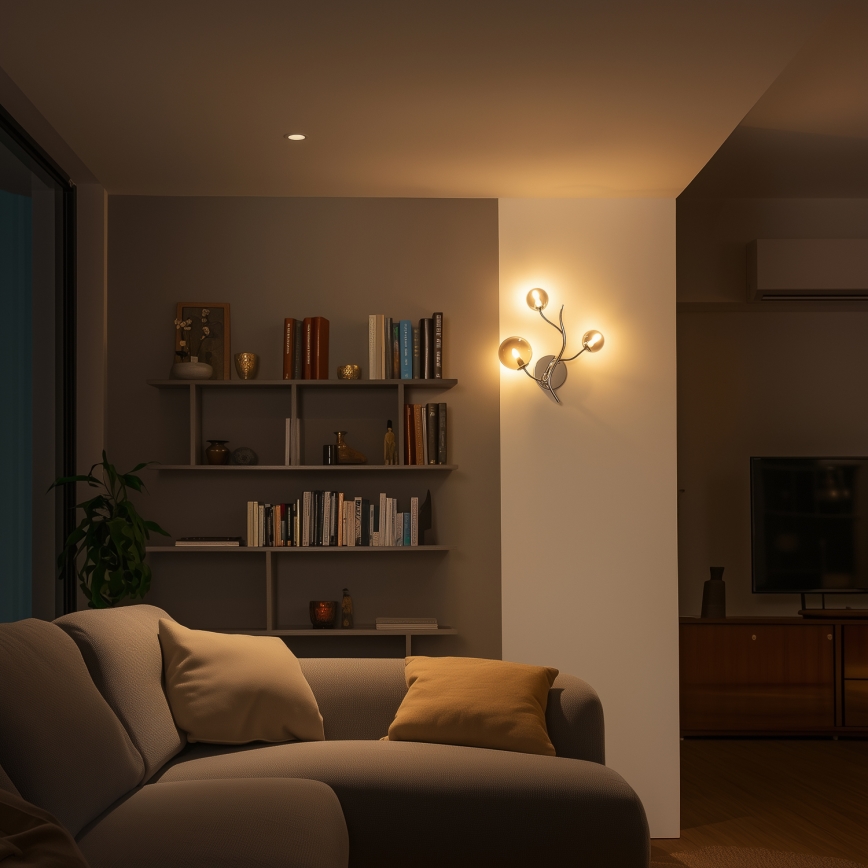 Brilagi - Aplica LED de perete MISTEL 3xG9/3W/230V negru cromat/sticlă fumurie