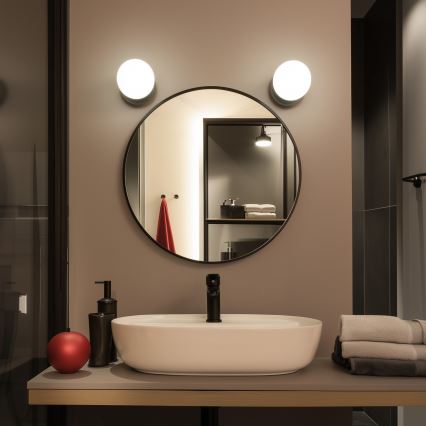 Brilagi - Aplică LED de perete pentru baie BALL, 6W, 230V, 3000/4000/6500K, IP44, negru