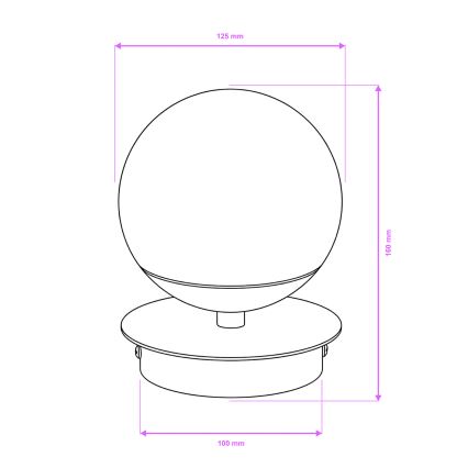 Brilagi - Aplică LED de perete pentru baie BALL, 6W, 230V, 3000/4000/6500K, IP44, negru