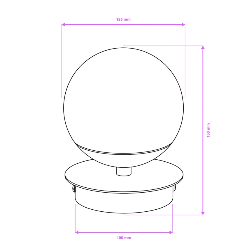 Brilagi - Aplică LED de perete pentru baie BALL, 6W, 230V, 3000/4000/6500K, IP44, negru