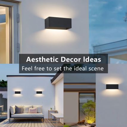 Brilagi - Aplică LED de perete pentru exterior DONNANI LED/7W/230V 20 cm neagră IP44