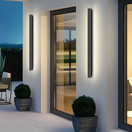 Brilagi - Aplică de perete LED pentru exterior LINEAR LED/22W/230V 3000K IP65 100 cm neagră CRI 90