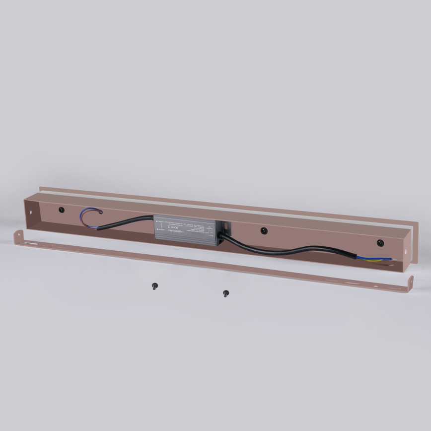 Brilagi - Aplică LED de exterior LINEAR, 8W, 230V, 3000K, IP65, 30 cm, maro, CRI 90