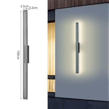 Brilagi - Aplică de perete LED pentru exterior LINEO, 24W, 230V, 4000K, IP65, 100 cm, antracit, CRI 90