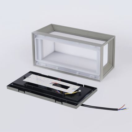 Brilagi - Aplică LED de exterior PARKER, 12W, 230V, 3000/4500/6000K, gri, IP44