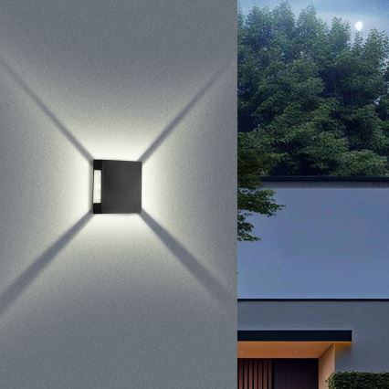 Brilagi - Aplica LED de perete pentru exterior QUADRAY LED/4W/230V neagră IP65