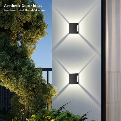 Brilagi - Aplica LED de perete pentru exterior QUADRAY LED/4W/230V neagră IP65