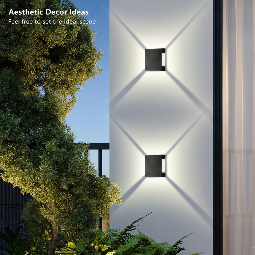 Brilagi - Aplica LED de perete pentru exterior QUADRAY LED/4W/230V neagră IP65