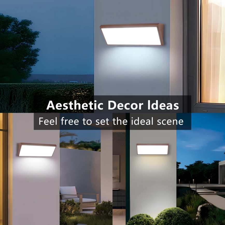 Brilagi - Aplică LED de exterior pentru perete TRIANGLE LED/42W/230V 3000/4000/6500K maro IP65