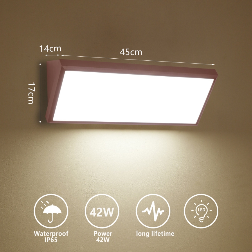 Brilagi - Aplică LED de exterior pentru perete TRIANGLE LED/42W/230V 3000/4000/6500K maro IP65