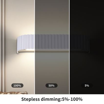 Brilagi - Aplică de perete LED dimabilă FALCON MODERN LED/14W/230V 3000-6000K 40 cm albă + telecomandă
