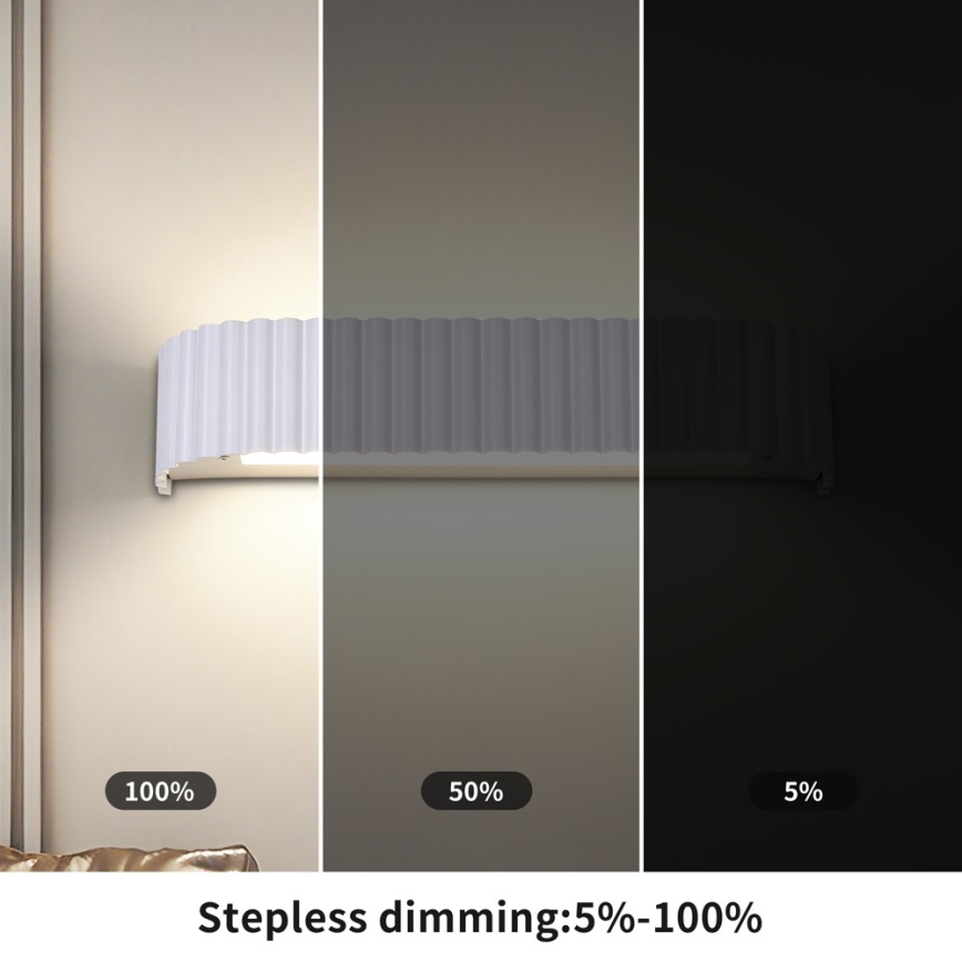 Brilagi - Aplică de perete LED dimabilă FALCON MODERN LED/14W/230V 3000-6000K 40 cm albă + telecomandă
