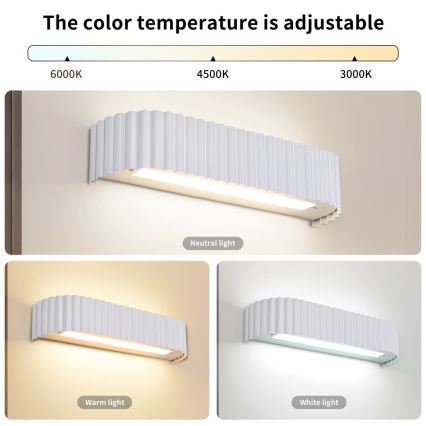 Brilagi - Aplică de perete LED dimabilă FALCON MODERN LED/14W/230V 3000-6000K 40 cm albă + telecomandă