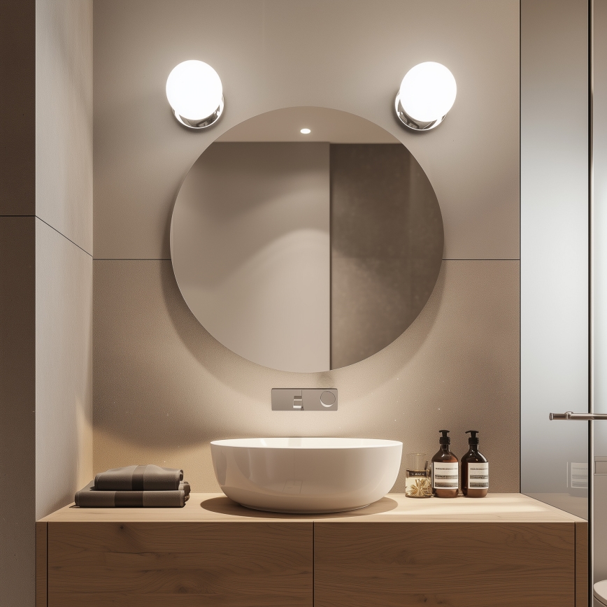 Brilagi - Aplica de perete pentru baie LED BALL, 6W, 230V, 3000/4000/6500K, IP44, crom lucios