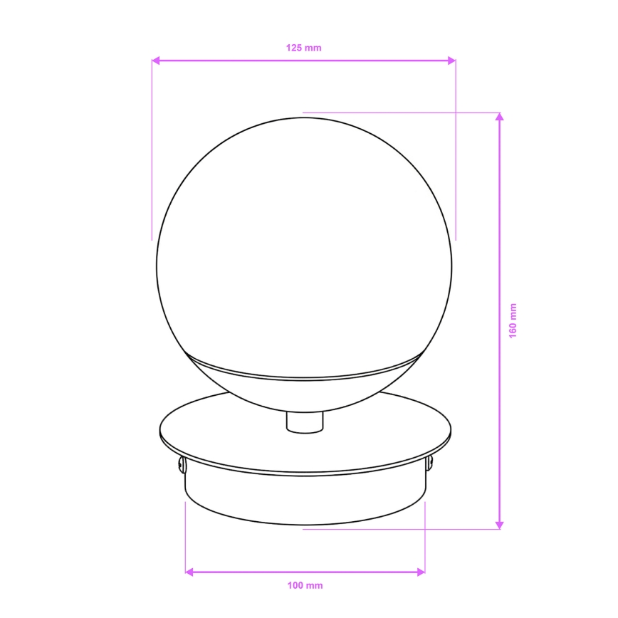 Brilagi - Aplica de perete pentru baie LED BALL, 6W, 230V, 3000/4000/6500K, IP44, crom lucios