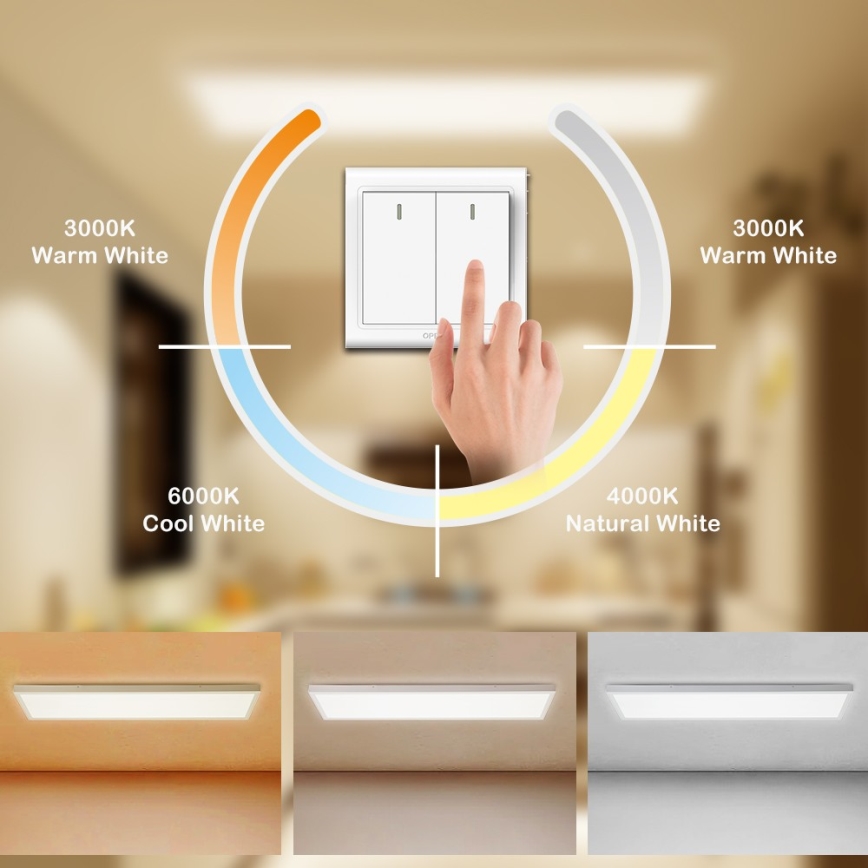 Brilagi - Plafonieră LED pentru baie FRAME LED/50W/230V 120x30 cm 3000/4000/6000K IP44 alb