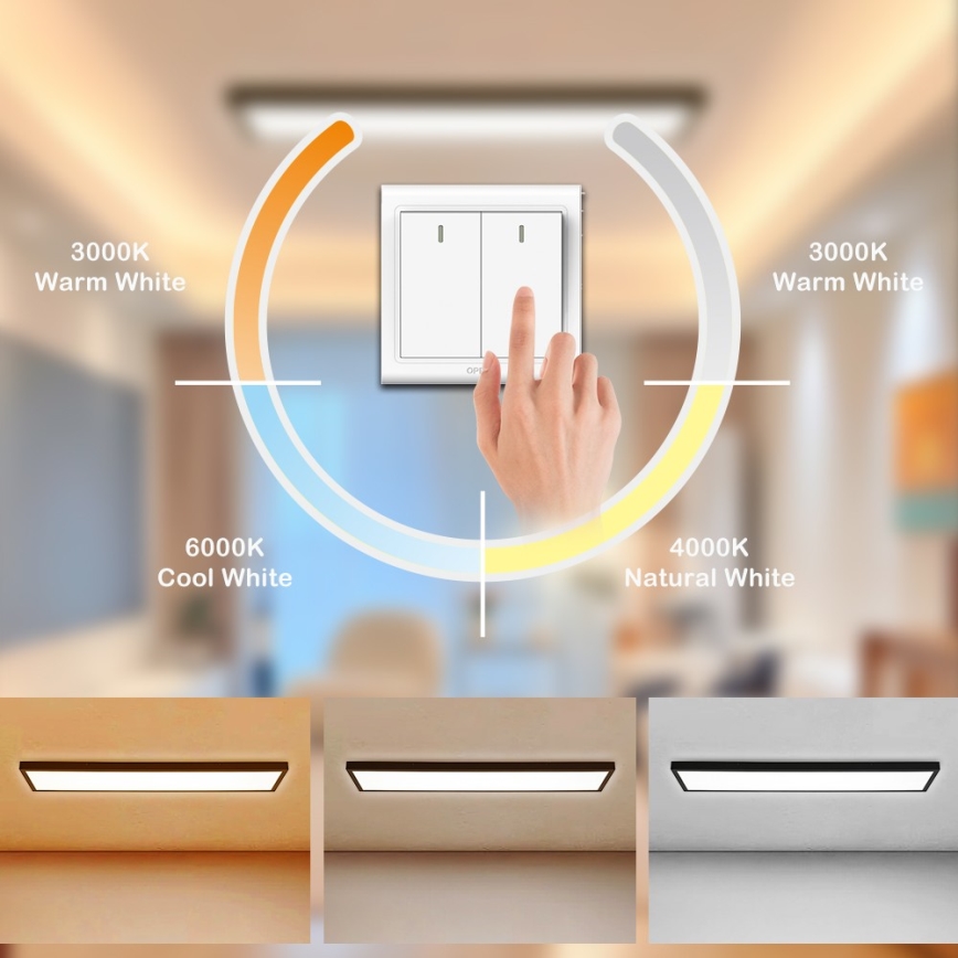 Brilagi - Plafonieră LED pentru baie FRAME LED/50W/230V 120x30 cm 3000/4000/6000K IP44 neagră