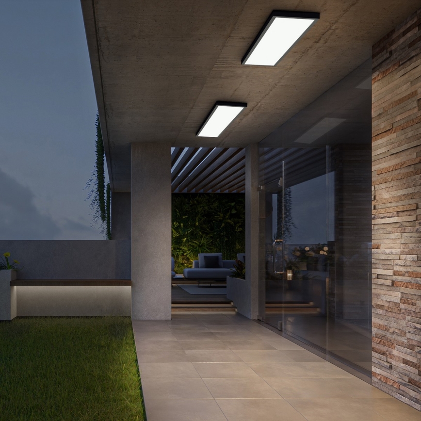 Brilagi - Plafonieră LED pentru baie FRAME LED/50W/230V 120x30 cm 3000/4000/6000K IP44 neagră