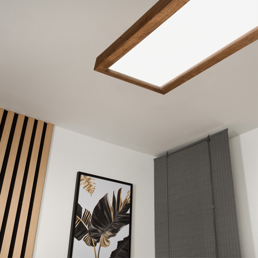 Brilagi - Plafonieră LED pentru baie WOODY FRAME LED/50W/230V 120x30 cm IP44 stejar cireș