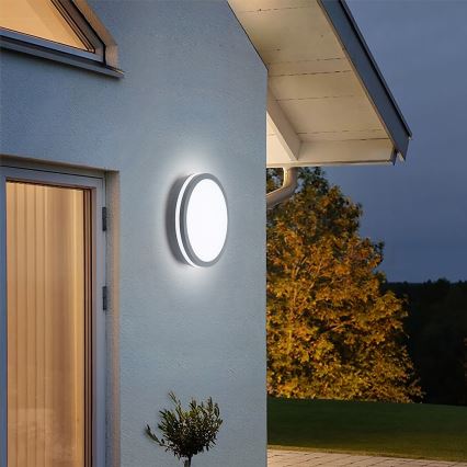 Brilagi - Corp de iluminat LED de exterior BENE cu senzor, LED 24W, 230V, Ø 26 cm, antracit, IP54