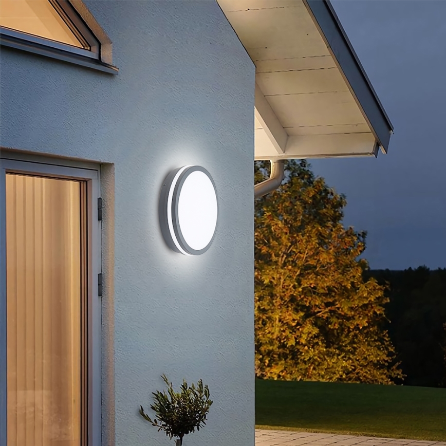 Brilagi - Corp de iluminat LED de exterior BENE cu senzor, LED 24W, 230V, Ø 26 cm, antracit, IP54
