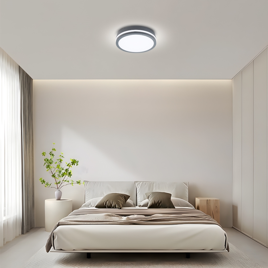 Brilagi - Corp de iluminat LED de exterior BENE cu senzor, LED 24W, 230V, Ø 26 cm, antracit, IP54