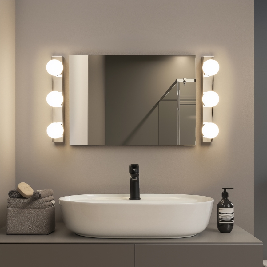 Brilagi - Aplica LED pentru oglindă de baie HOLLYWOOD 3xLED/3W/230V 39 cm IP44 crom lucios