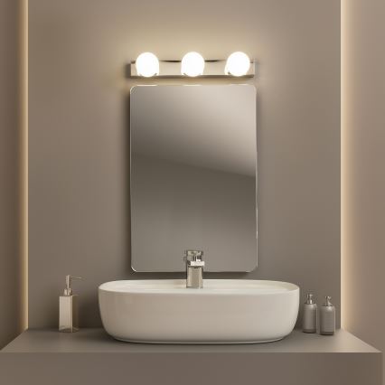 Brilagi - Aplica LED pentru oglindă de baie HOLLYWOOD 3xLED/3W/230V 39 cm IP44 crom lucios