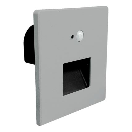 Brilagi - Aplica LED pentru scări JACK, cu senzor de mișcare și crepuscular, LED/3W/230V 3000/4000/6500K IP65, gri