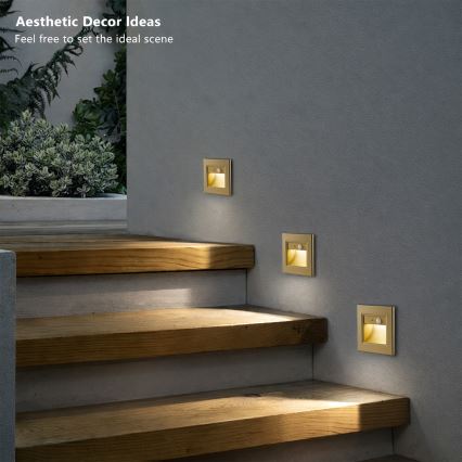 Brilagi - Lampă LED pentru scară cu senzor STEP LIGHT LED/1,5W/230V IP44 aurie