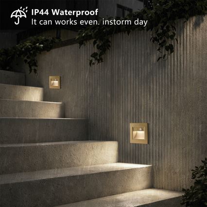 Brilagi - Lampă LED pentru scară cu senzor STEP LIGHT LED/1,5W/230V IP44 aurie