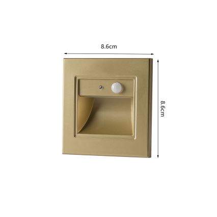 Brilagi - Lampă LED pentru scară cu senzor STEP LIGHT LED/1,5W/230V IP44 aurie
