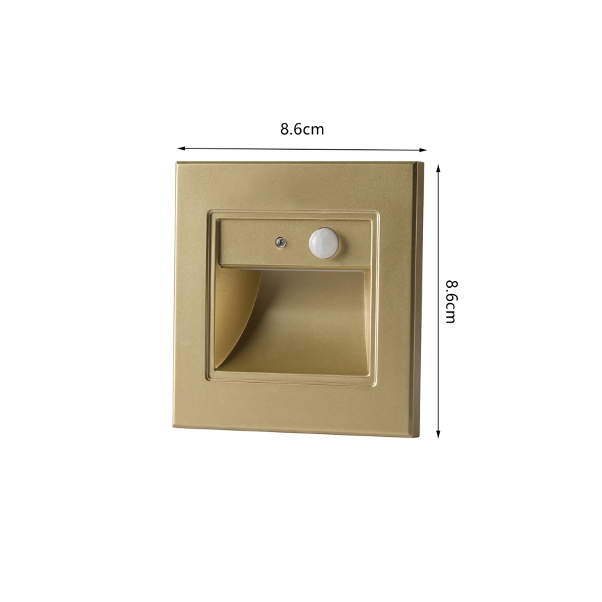 Brilagi - Lampă LED pentru scară cu senzor STEP LIGHT LED/1,5W/230V IP44 aurie