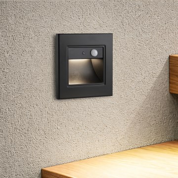 Brilagi - Aplica LED pentru scări cu senzor STEP LIGHT LED/1,5W/230V IP44 negru