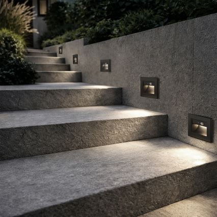 Brilagi - Aplica LED pentru scări cu senzor STEP LIGHT LED/1,5W/230V IP44, negru