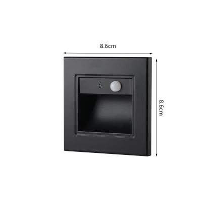 Brilagi - Aplica LED pentru scări cu senzor STEP LIGHT LED/1,5W/230V IP44, negru