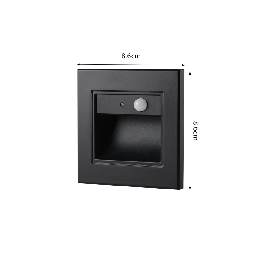 Brilagi - Aplica LED pentru scări cu senzor STEP LIGHT LED/1,5W/230V IP44, negru