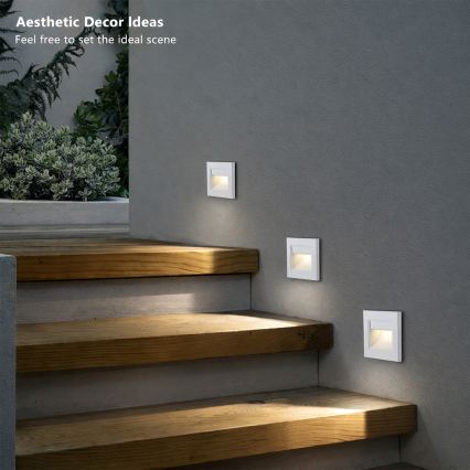 Brilagi - Aplică LED pentru scări STEP LIGHT LED/1,5W/230V IP44 albă