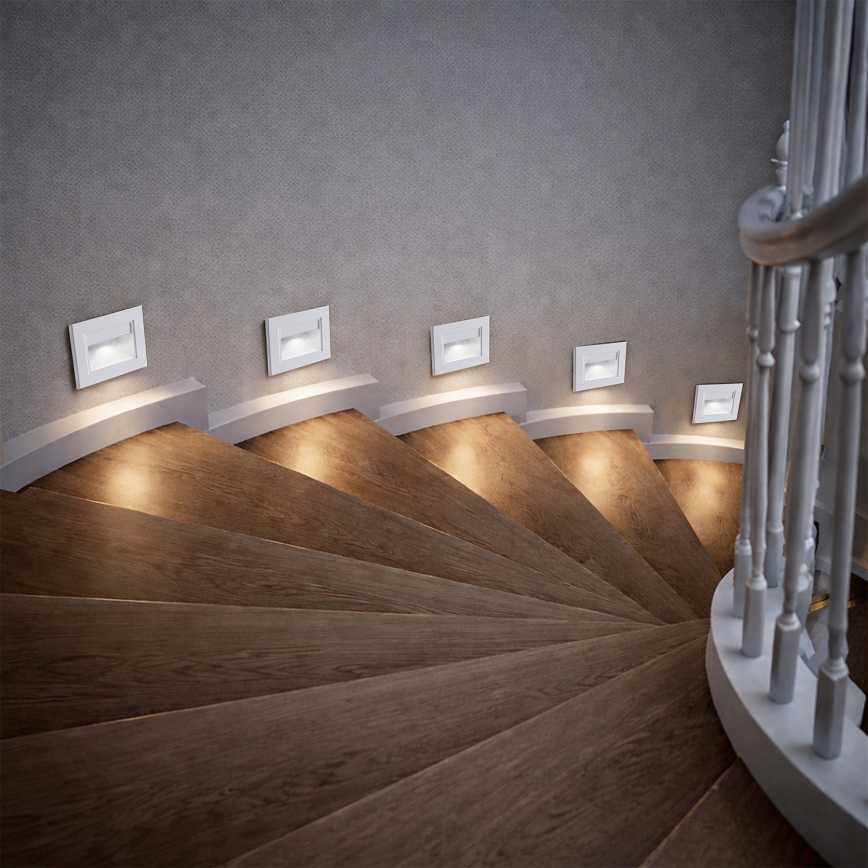 Brilagi - Aplică LED pentru scări STEP LIGHT LED/1,5W/230V IP44 albă