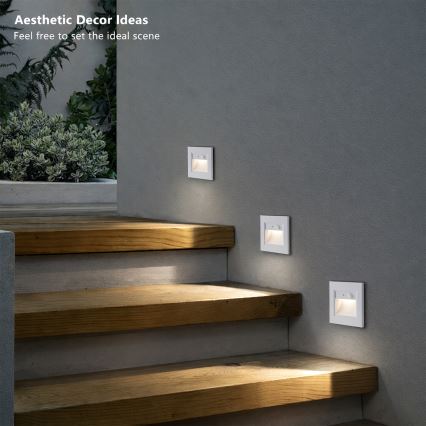 Brilagi - Aplica LED pentru scară STEP LIGHT, cu senzor, 1,5 W, 230 V, IP44, albă
