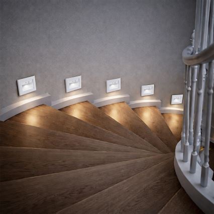Brilagi - Aplica LED pentru scară STEP LIGHT, cu senzor, 1,5 W, 230 V, IP44, albă