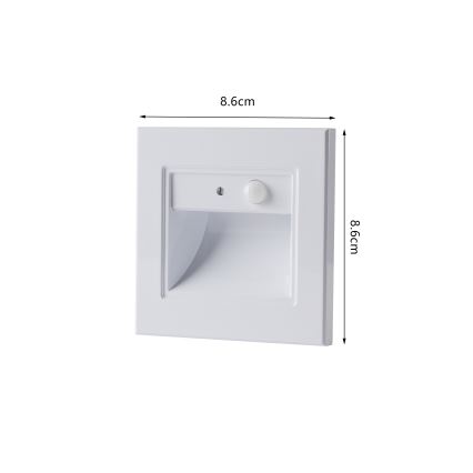Brilagi - Aplica LED pentru scară STEP LIGHT, cu senzor, 1,5 W, 230 V, IP44, albă